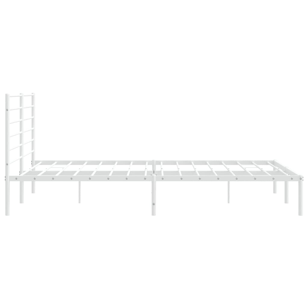Cadre de lit métal sans matelas et tête de lit blanc 180x200 cm - XIOS