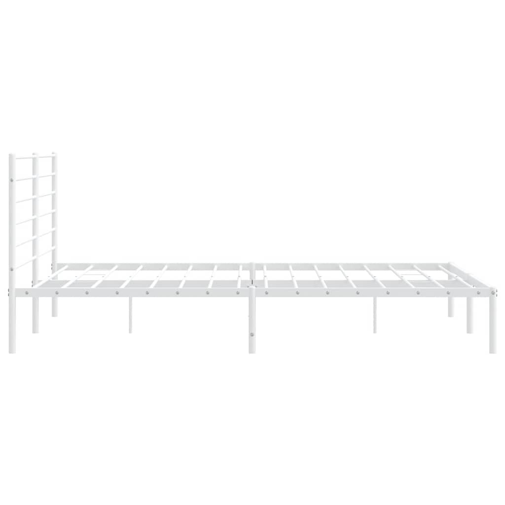 Cadre de lit métal sans matelas et tête de lit blanc 183x213 cm - XIOS