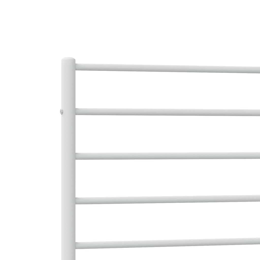 Cadre de lit métal sans matelas avec pied de lit blanc 75x190cm - XIOS