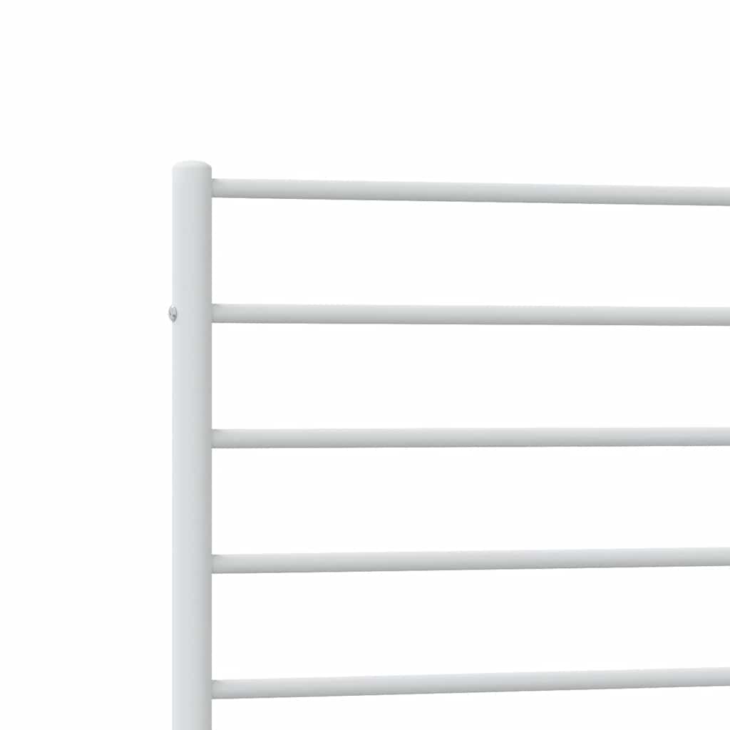 Cadre de lit métal sans matelas et pied de lit blanc 100x190 cm - XIOS