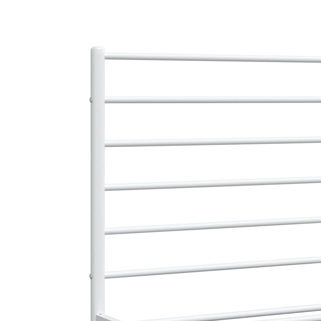 Cadre de lit métal sans matelas et pied de lit blanc 120x190 cm - XIOS