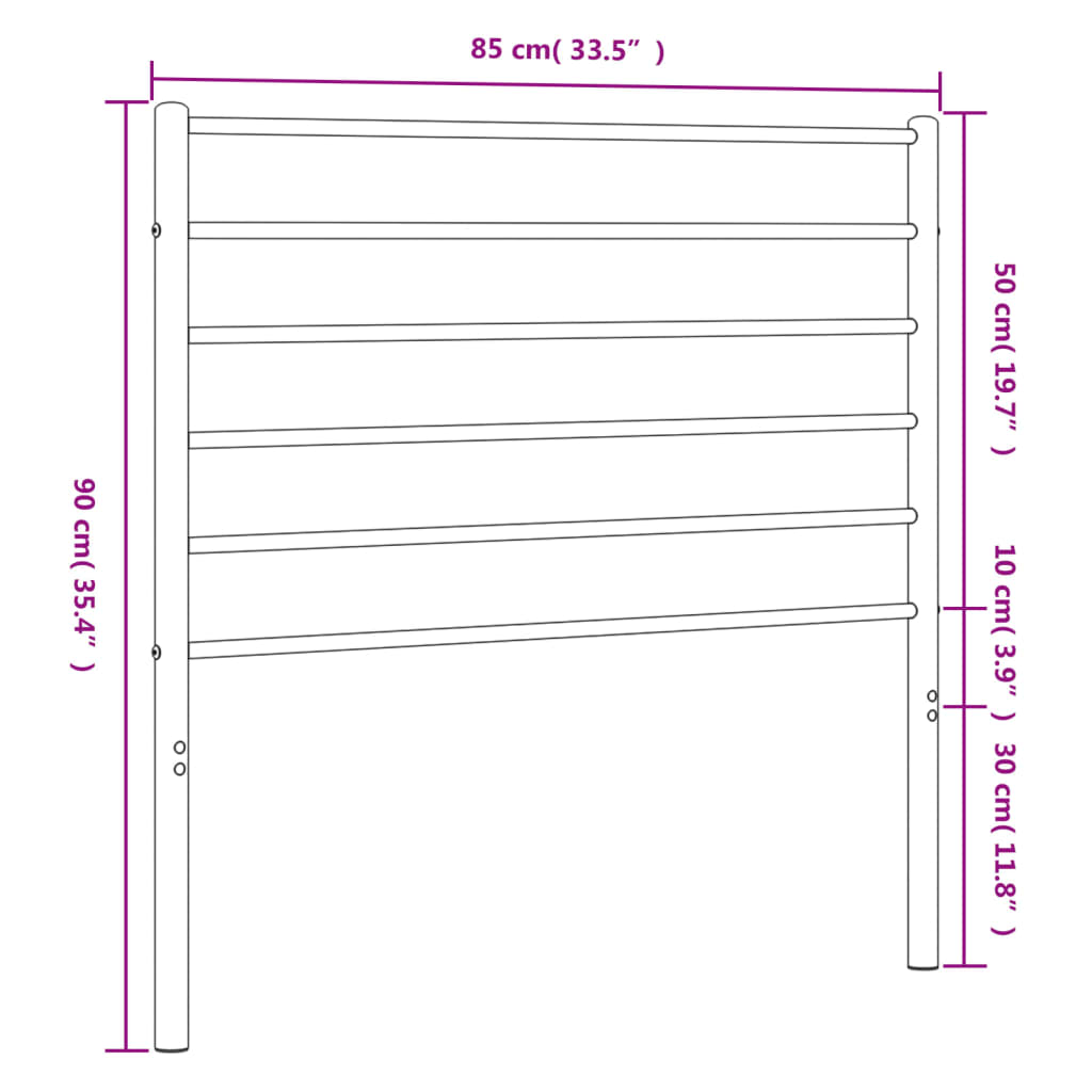 Tête de lit métal blanc 80 cm - XIOS