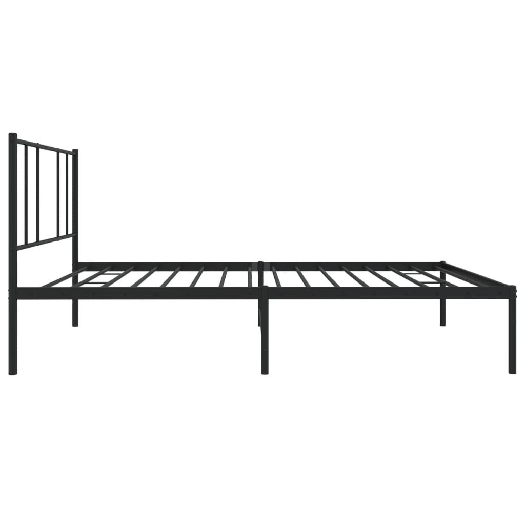 Cadre de lit métal sans matelas avec tête de lit noir 90x190 cm - XIOS