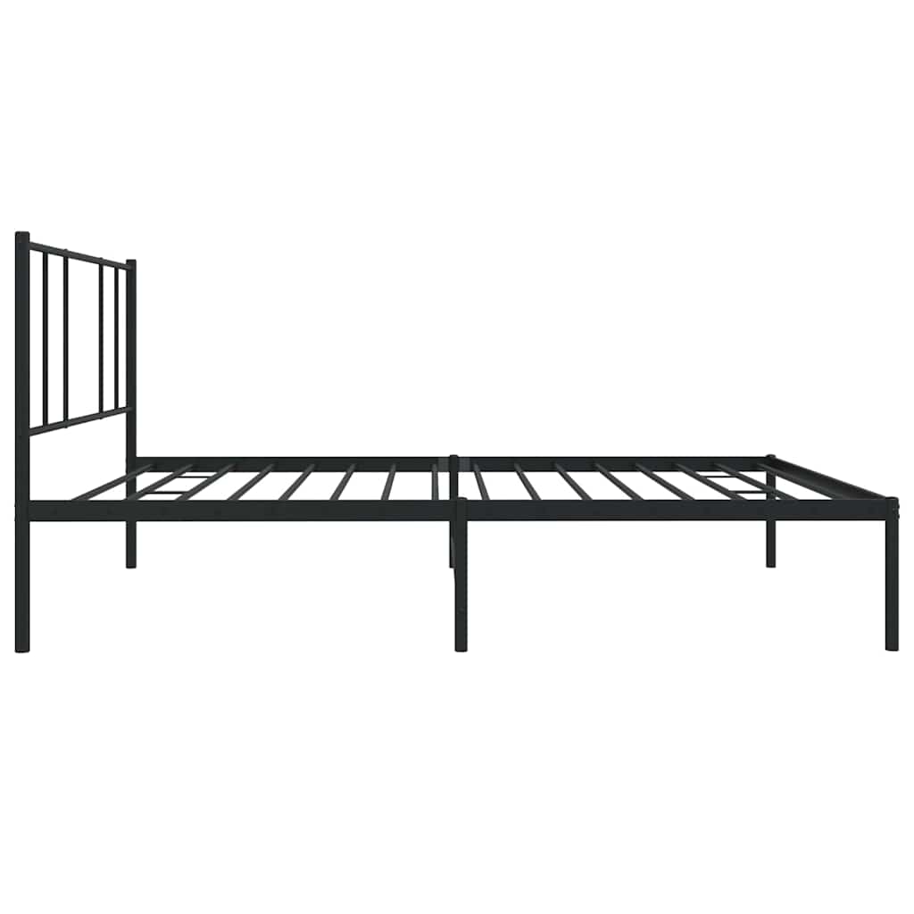 Cadre de lit métal sans matelas avec tête de lit noir 100x190cm - XIOS
