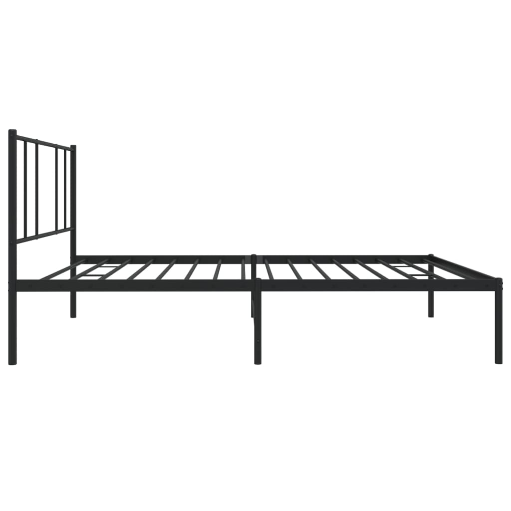 Cadre de lit métal sans matelas avec tête de lit noir 100x200cm - XIOS