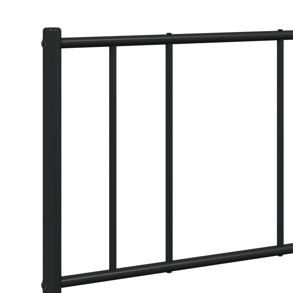 Cadre de lit métal sans matelas avec tête de lit noir 120x200cm - XIOS