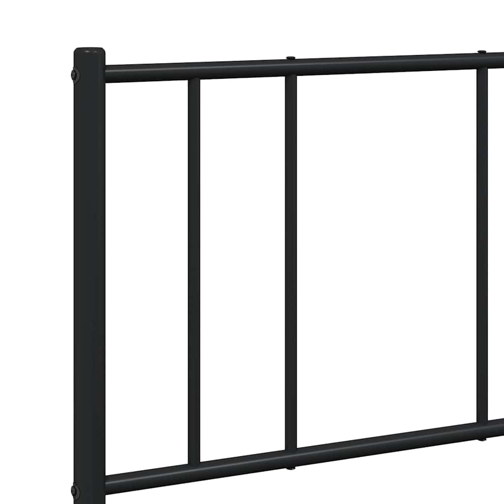 Cadre de lit métal sans matelas avec tête de lit noir 135x190cm - XIOS