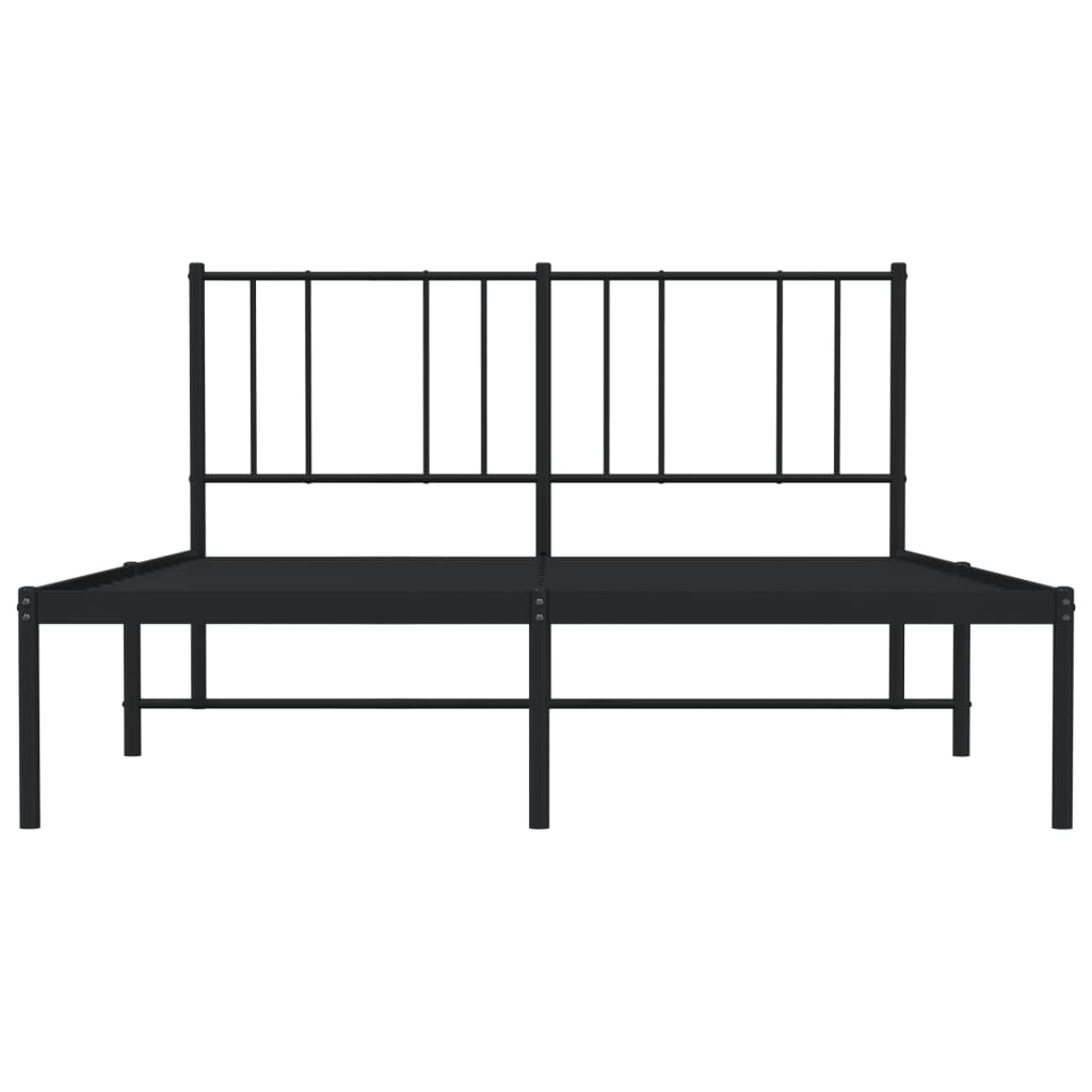 Cadre de lit métal sans matelas avec tête de lit noir 140x200cm - XIOS