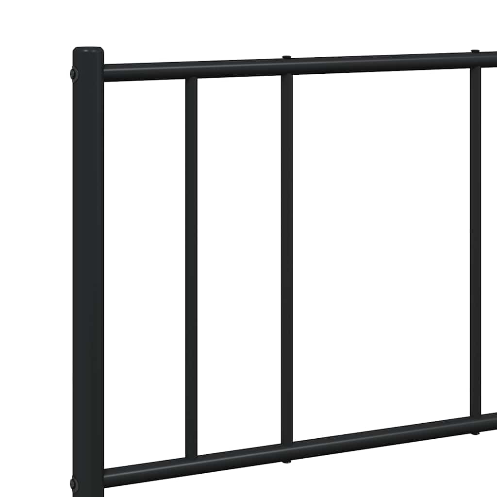 Cadre de lit métal sans matelas avec tête de lit noir 150x200cm - XIOS