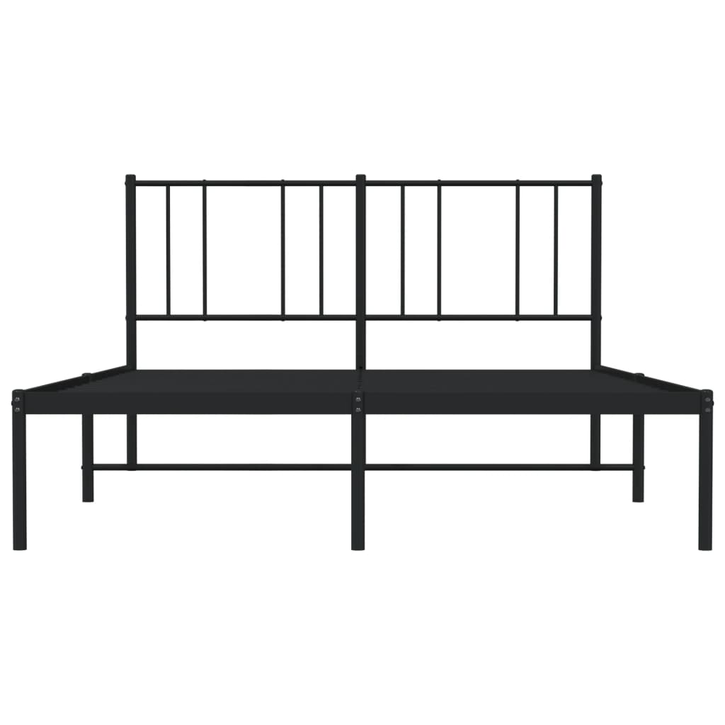 Cadre de lit métal sans matelas et tête de lit noir 160x200 cm - XIOS