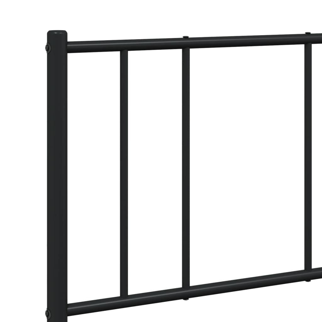 Cadre de lit métal sans matelas et tête de lit noir 160x200 cm - XIOS