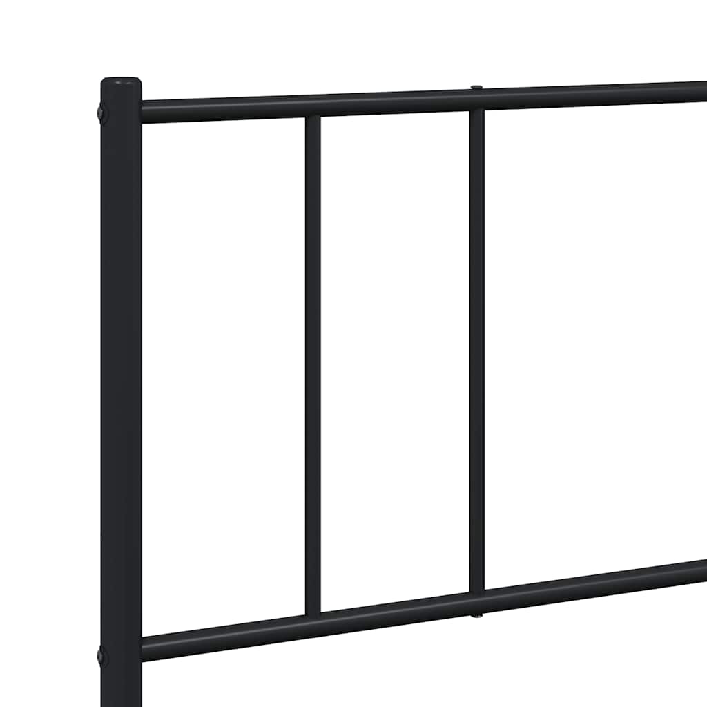 Cadre de lit métal sans matelas avec tête de lit noir 193x203cm - XIOS