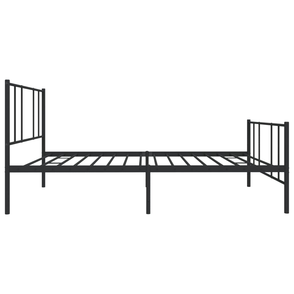 Cadre de lit métal sans matelas avec pied de lit noir 75x190 cm - XIOS