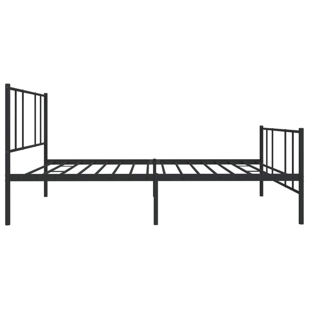 Cadre de lit métal sans matelas avec pied de lit noir 90x190 cm - XIOS