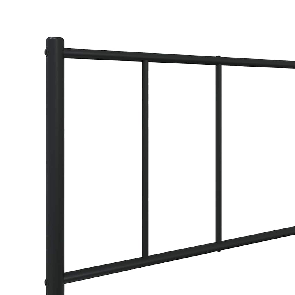 Cadre de lit métal sans matelas avec pied de lit noir 100x190cm - XIOS