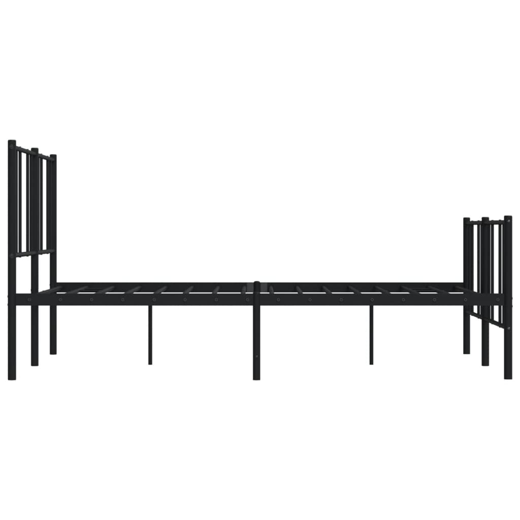 Cadre de lit métal sans matelas avec pied de lit noir 120x200cm - XIOS