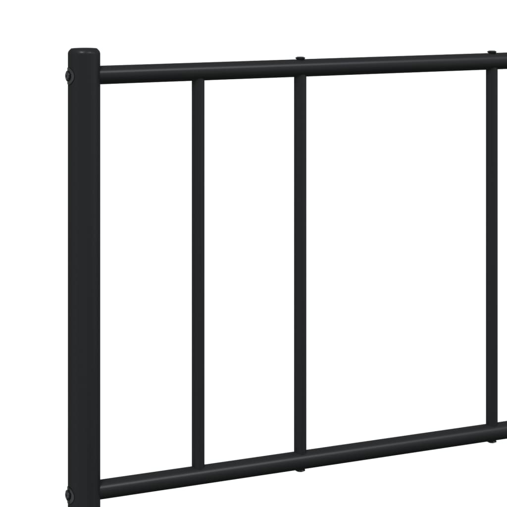 Cadre de lit métal sans matelas avec pied de lit noir 140x190cm - XIOS