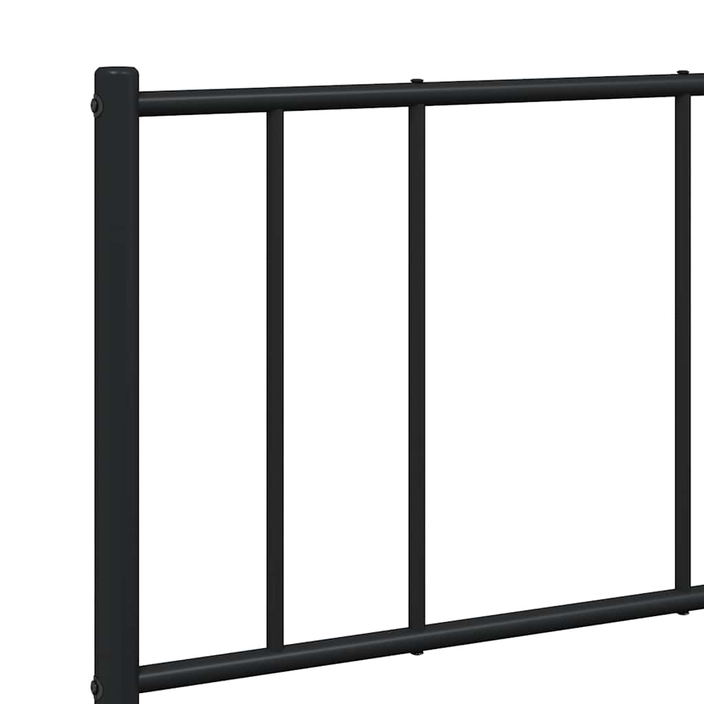 Cadre de lit métal sans matelas avec pied de lit noir 150x200cm - XIOS