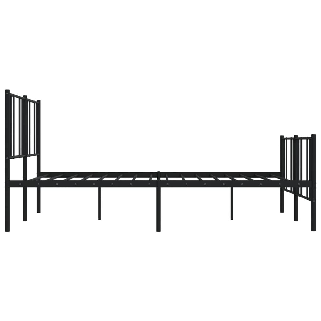 Cadre de lit métal sans matelas avec pied de lit noir 180x200cm - XIOS