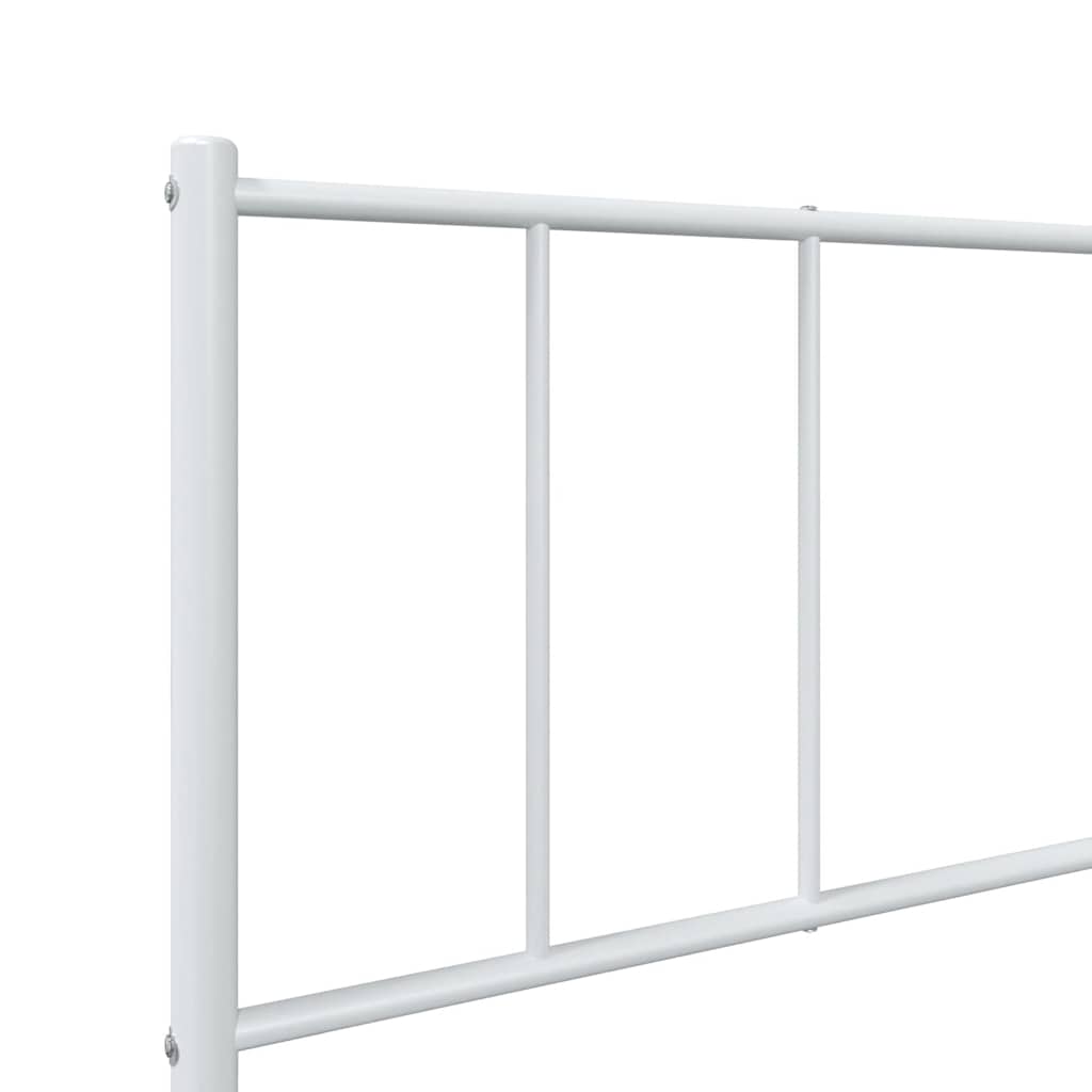 Cadre de lit métal sans matelas avec tête de lit blanc 75x190cm - XIOS