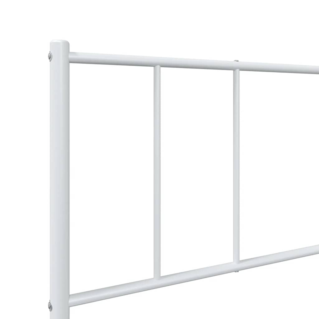 Cadre de lit métal sans matelas avec tête de lit blanc 80x200cm - XIOS
