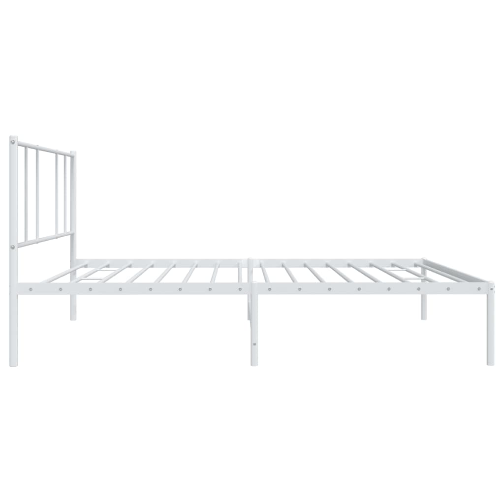Cadre de lit métal sans matelas et tête de lit blanc 100x190 cm - XIOS