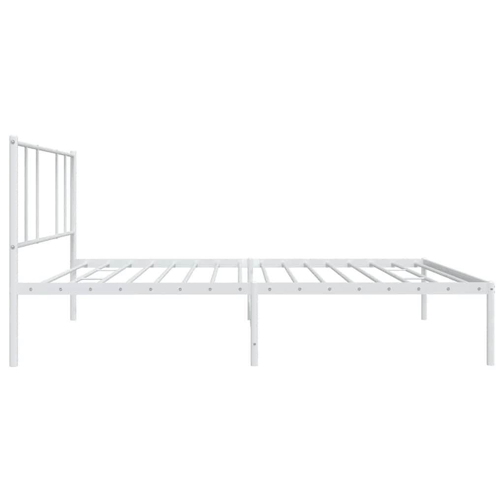 Cadre de lit métal sans matelas et tête de lit blanc 100x200 cm - XIOS