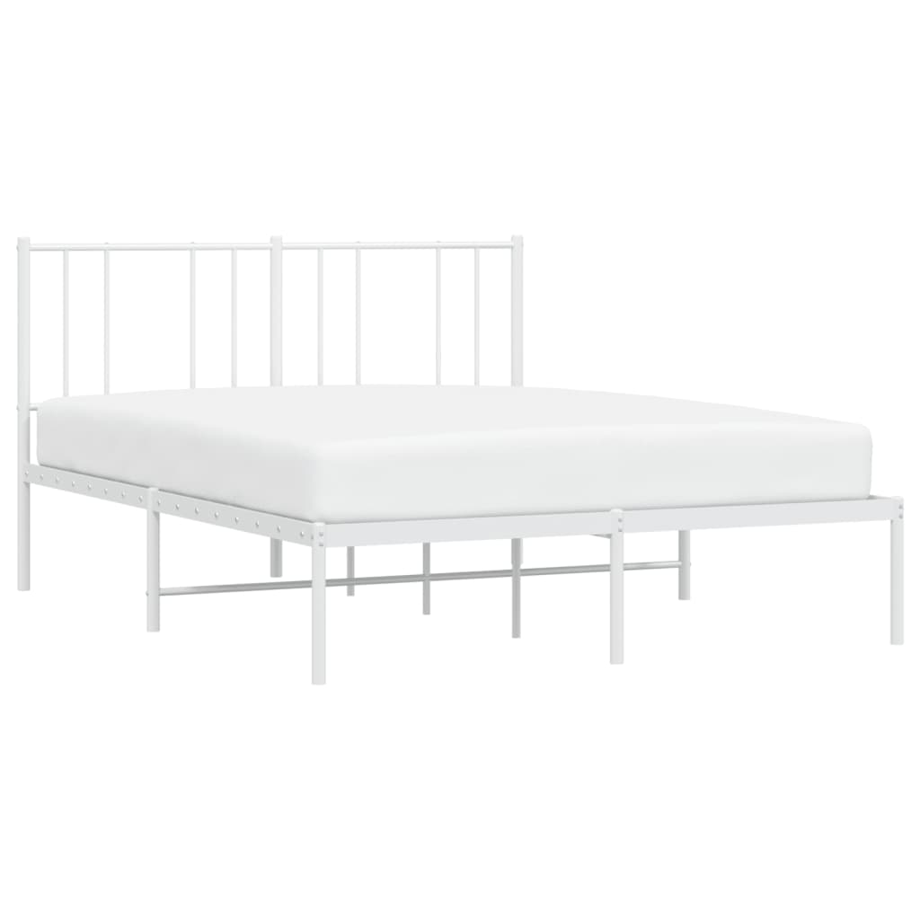 Cadre de lit métal sans matelas et tête de lit blanc 120x200 cm - XIOS