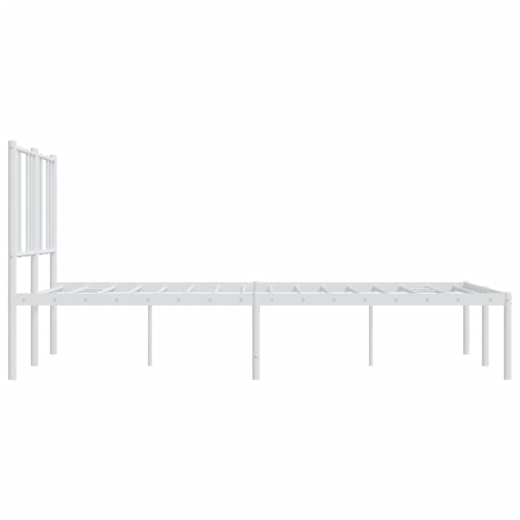 Cadre de lit métal sans matelas et tête de lit blanc 120x200 cm - XIOS