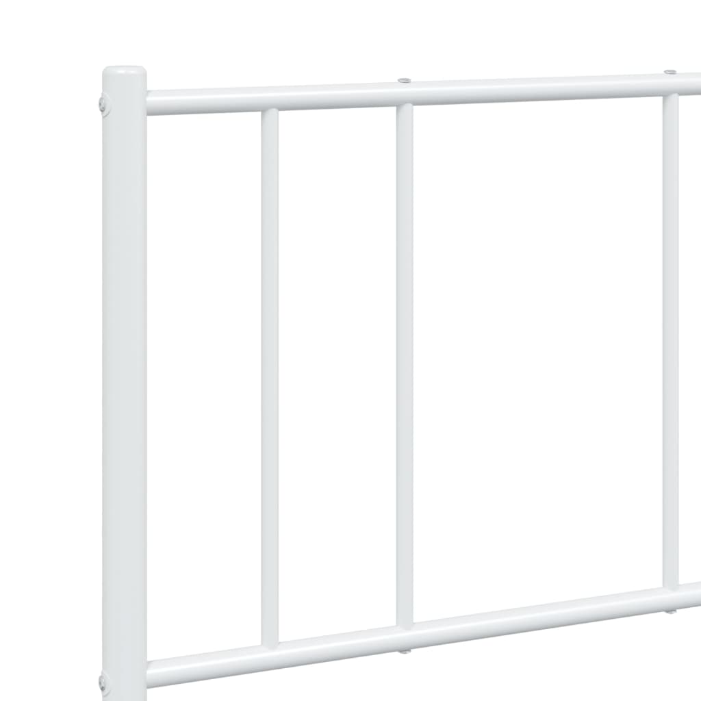 Cadre de lit métal sans matelas et tête de lit blanc 120x200 cm - XIOS