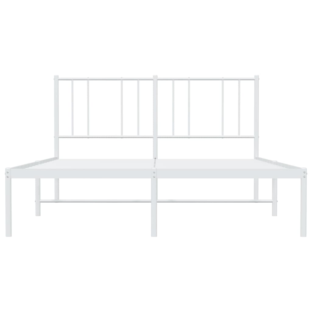 Cadre de lit métal sans matelas et tête de lit blanc 160x200 cm - XIOS