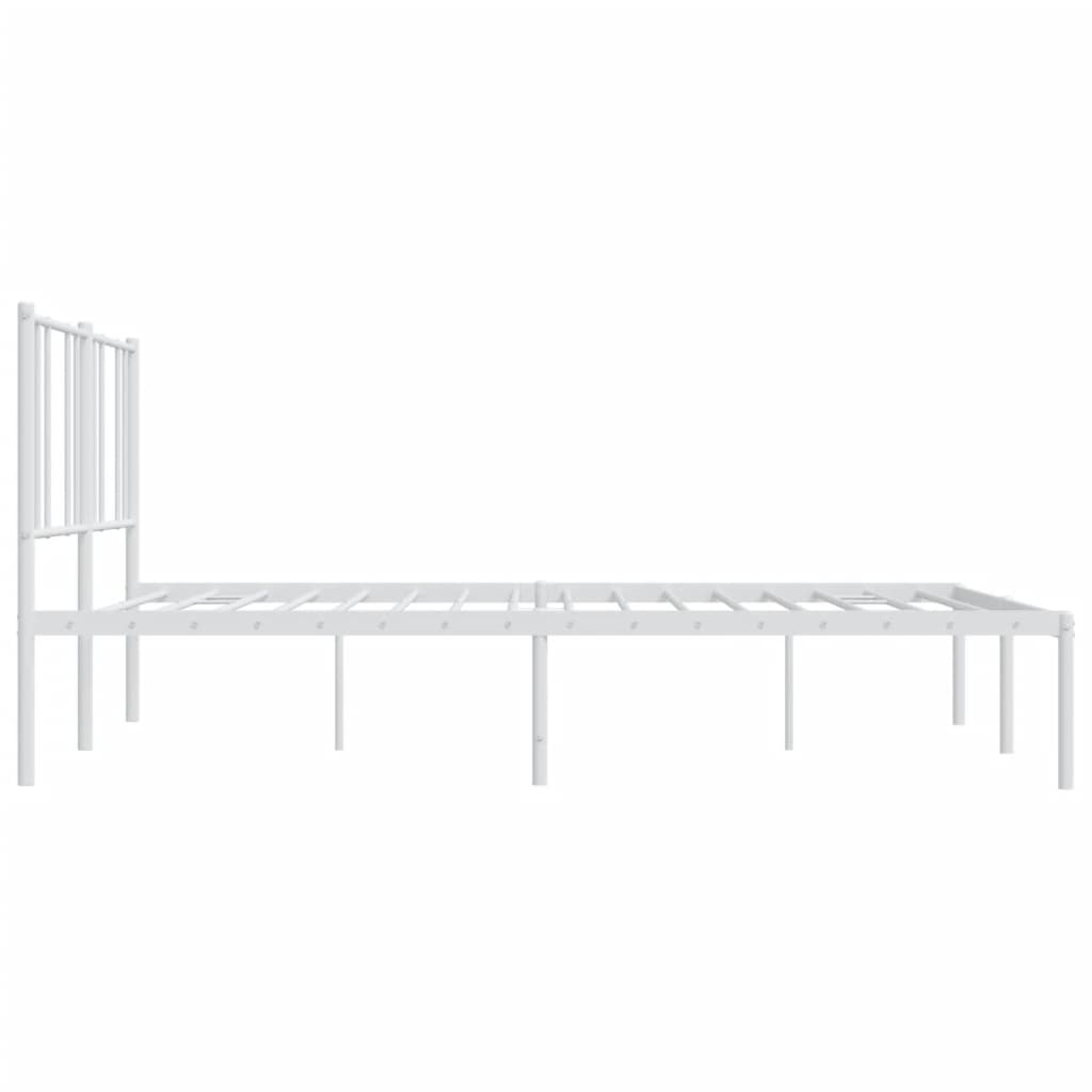 Cadre de lit métal sans matelas et tête de lit blanc 200x200 cm - XIOS