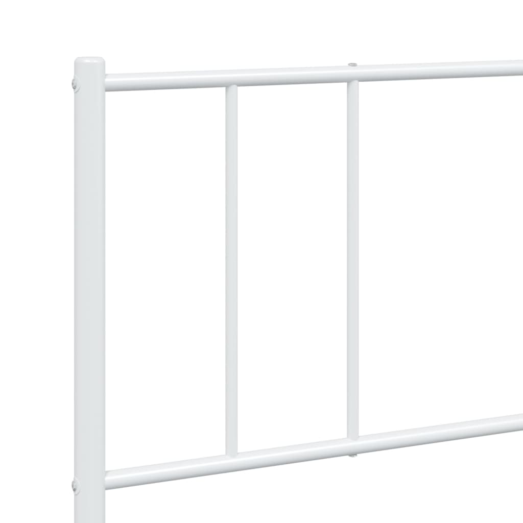 Cadre de lit métal sans matelas et tête de lit blanc 200x200 cm - XIOS