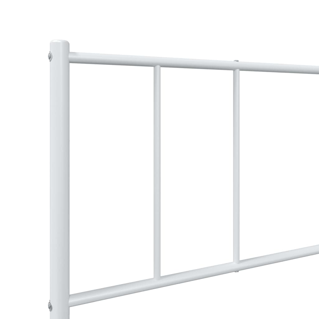 Cadre de lit métal sans matelas avec pied de lit blanc 90x190cm - XIOS