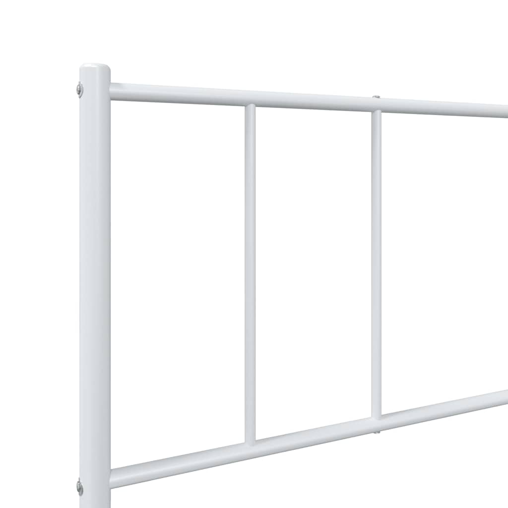 Cadre de lit métal sans matelas et pied de lit blanc 100x200 cm - XIOS