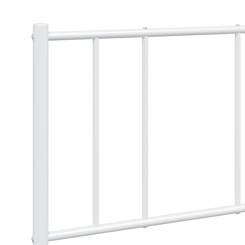 Cadre de lit métal sans matelas et pied de lit blanc 135x190 cm - XIOS