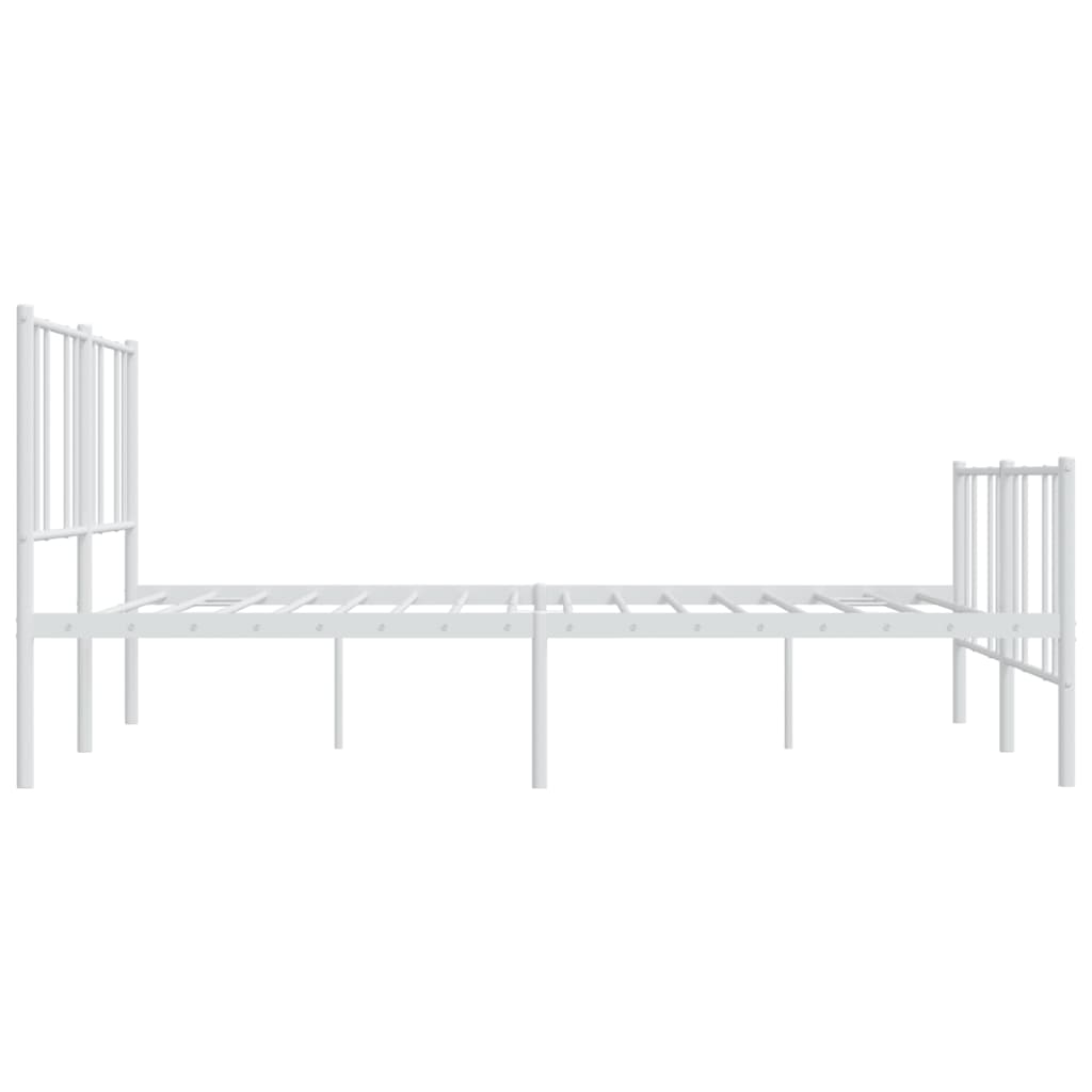 Cadre de lit métal sans matelas et pied de lit blanc 180x200 cm - XIOS