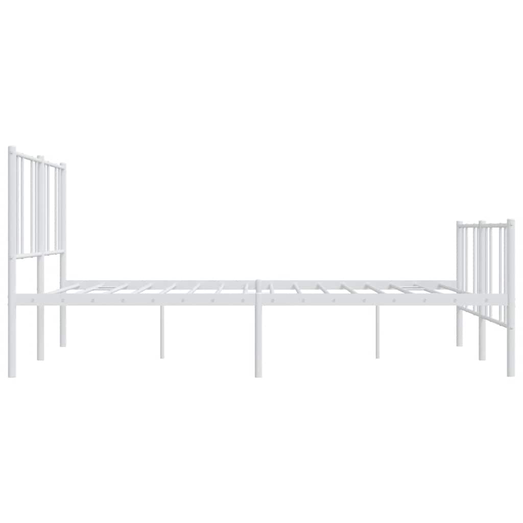 Cadre de lit métal sans matelas et pied de lit blanc 183x213 cm - XIOS