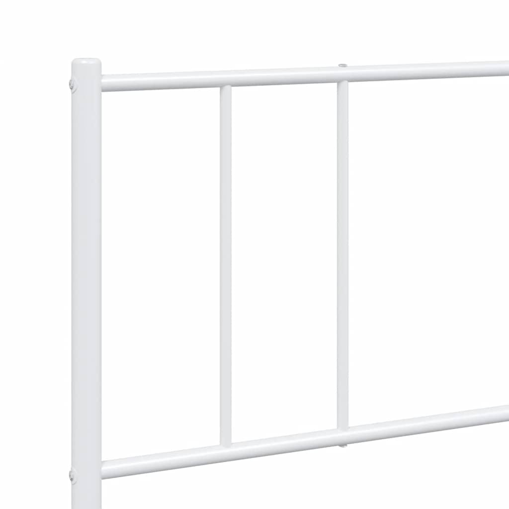 Cadre de lit métal sans matelas et pied de lit blanc 183x213 cm - XIOS