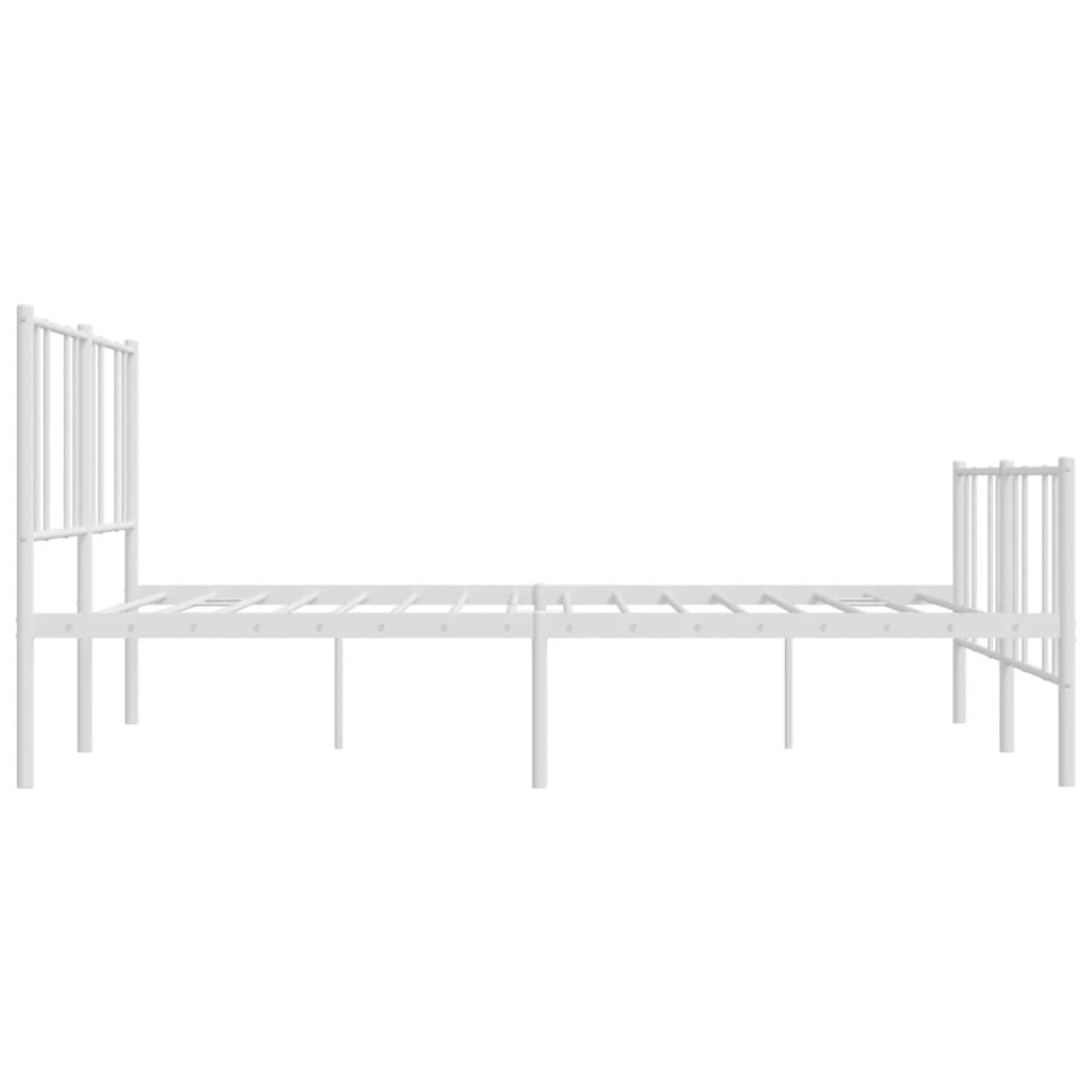Cadre de lit métal sans matelas et pied de lit blanc 200x200 cm - XIOS