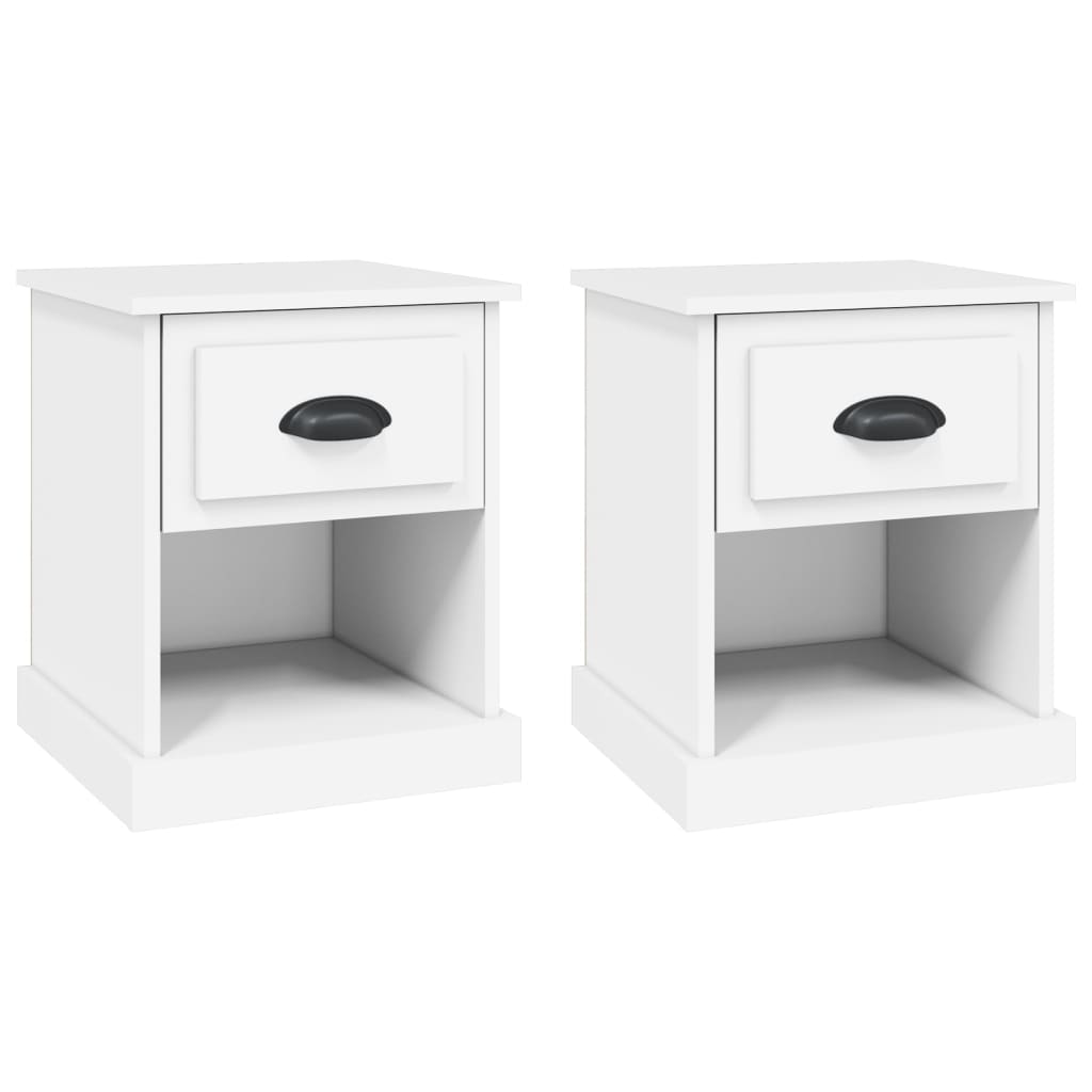 Tables de chevet 2 pcs blanc 39x39x47,5 cm bois d'ingénierie - XIOS