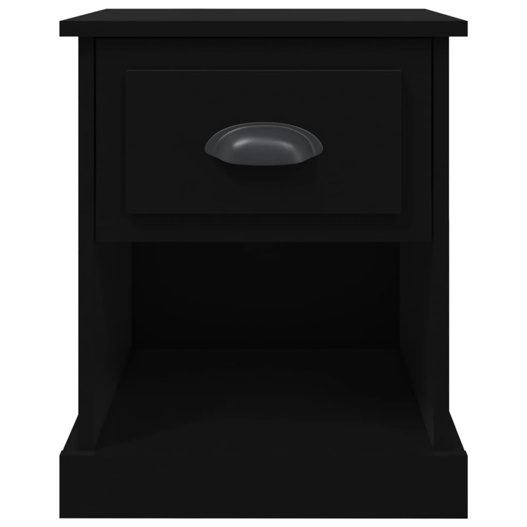 Tables de chevet 2 pcs noir 39x39x47,5 cm bois d'ingénierie - XIOS