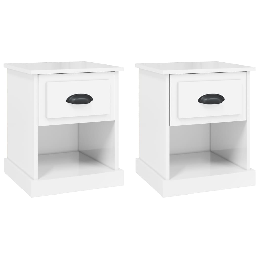 Tables de chevet 2 pcs blanc brillant 39x39x47,5 cm - XIOS