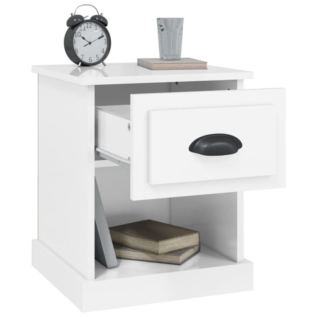 Tables de chevet 2 pcs blanc brillant 39x39x47,5 cm - XIOS