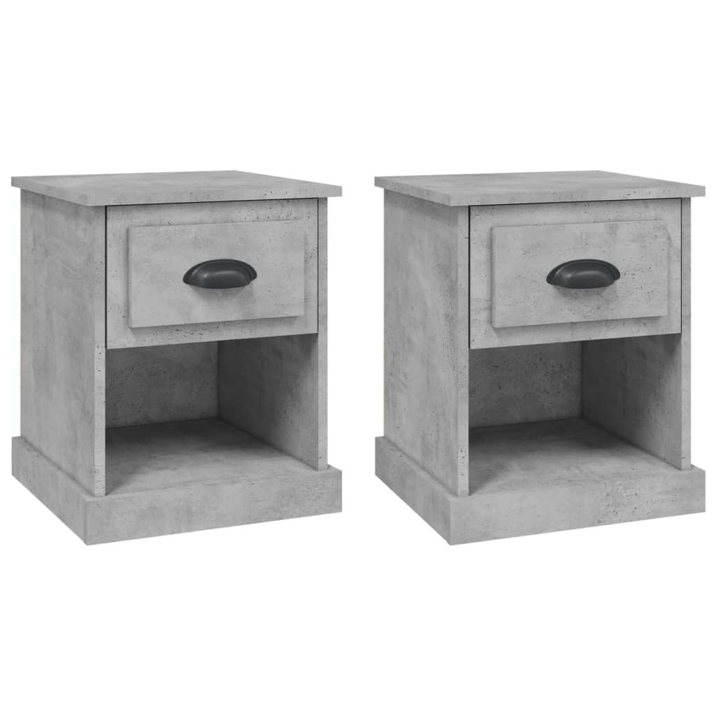 Tables de chevet 2 pcs gris béton 39x39x47,5 cm bois ingénierie - XIOS