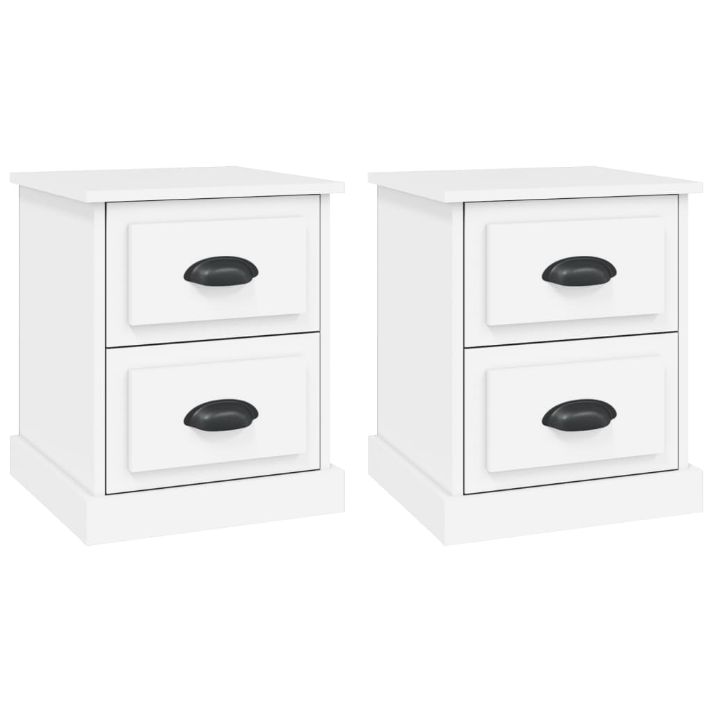 Tables de chevet 2 pcs blanc 39x39x47,5 cm bois d'ingénierie - XIOS