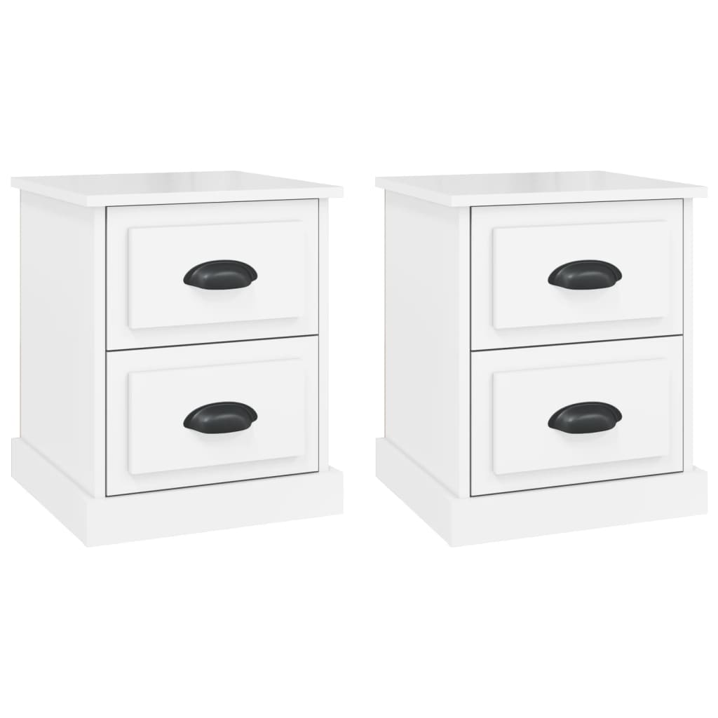 Tables de chevet 2 pcs blanc brillant 39x39x47,5 cm - XIOS