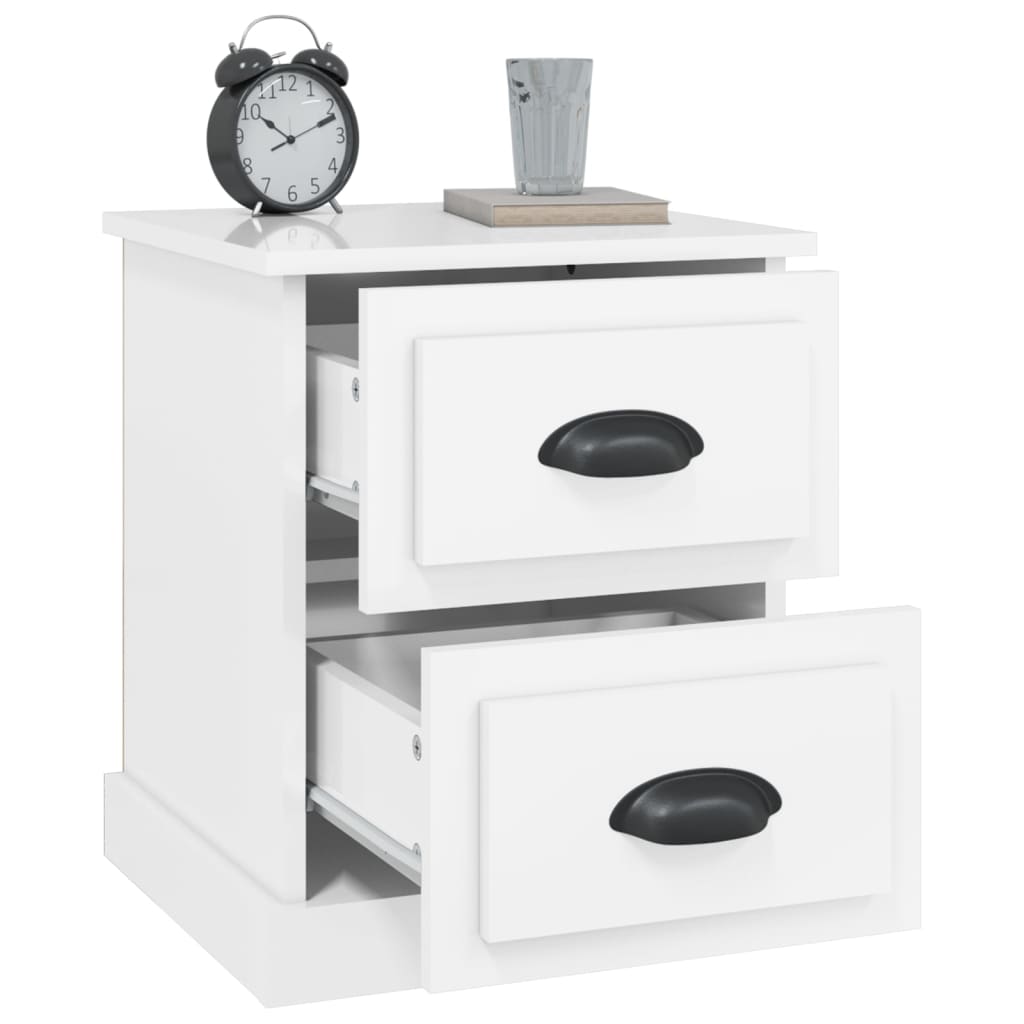 Tables de chevet 2 pcs blanc brillant 39x39x47,5 cm - XIOS