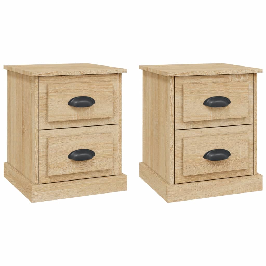 Tables de chevet 2pcs chêne sonoma 39x39x47,5cm bois ingénierie - XIOS