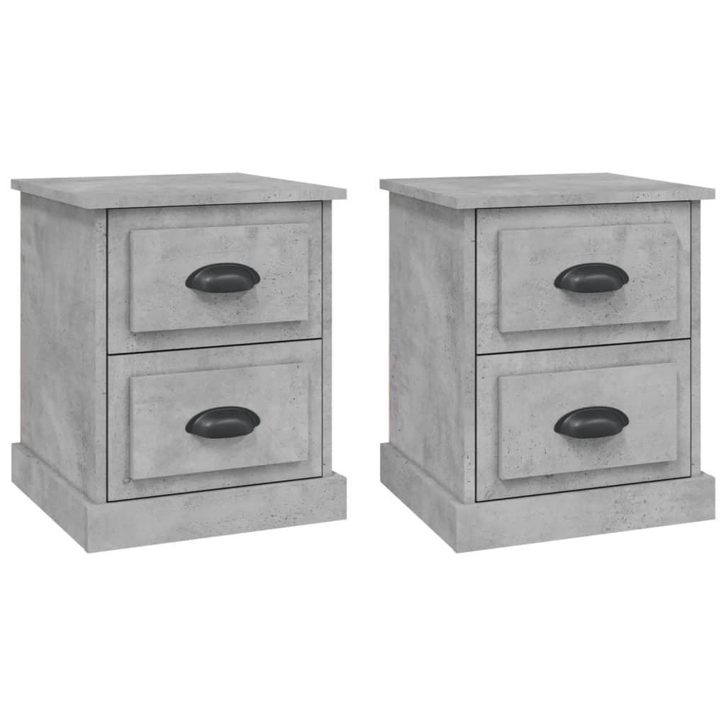 Tables de chevet 2 pcs gris béton 39x39x47,5 cm bois ingénierie - XIOS